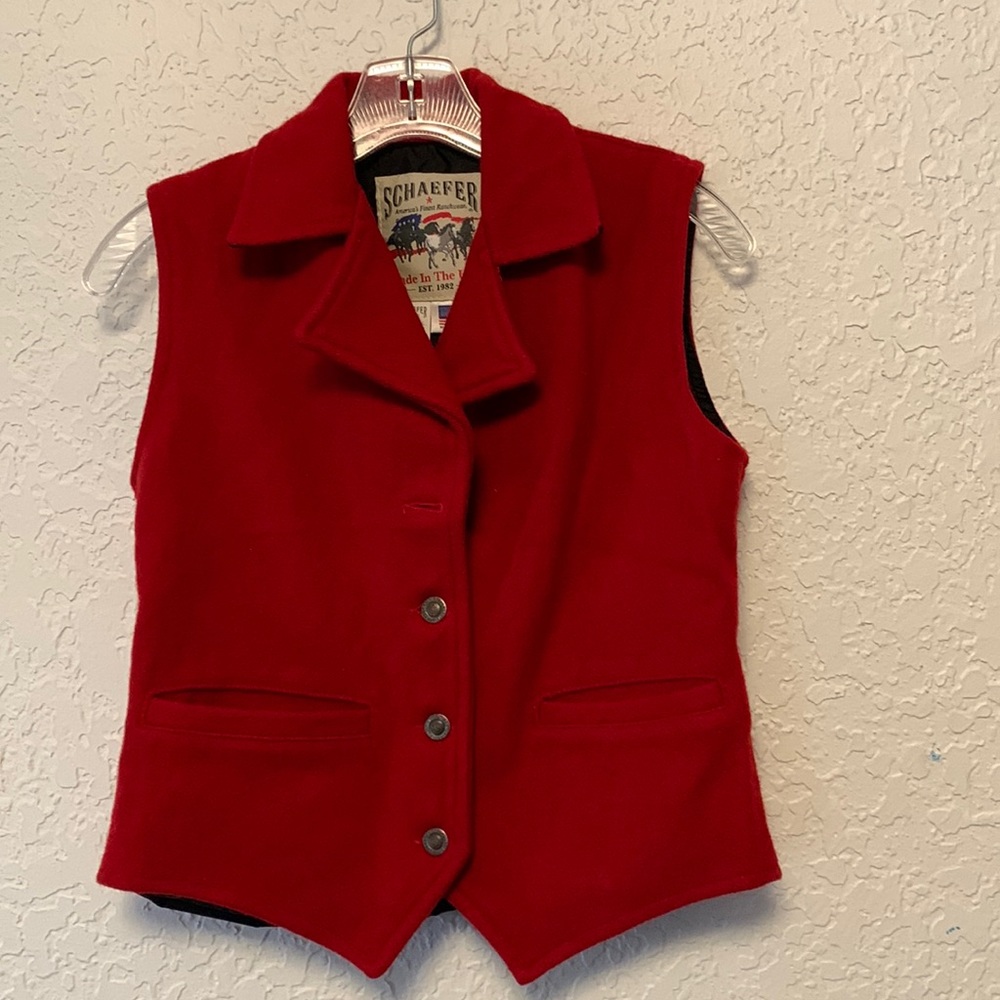 Schaefer Cattle Baron Vest ladies Small red wool
